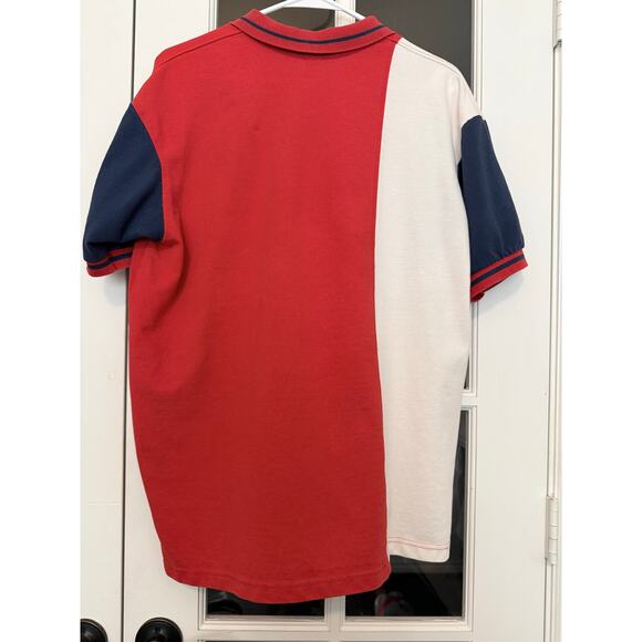 Vintage BIKE polo SMU Mustangs embroidered color block red white blue Large - Picture 6 of 9